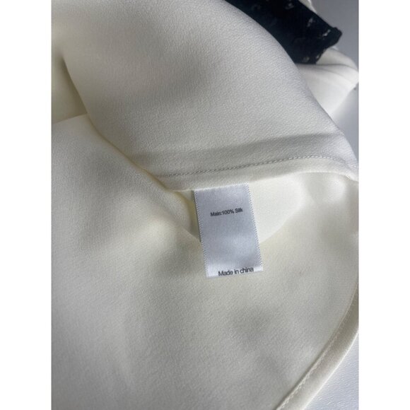 ST. John Silk Lace Blouse NEW Ladies Size 14 Cream Caviar and Black Colors - Picture 7 of 10